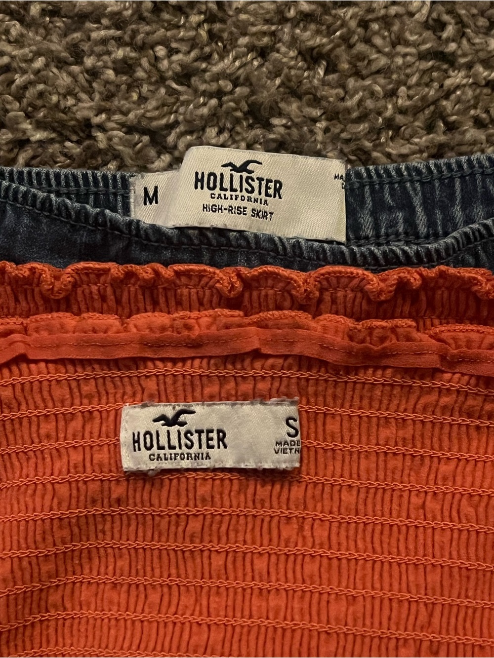 Hollister Pink Smocked tube top & High-Rise Skirt